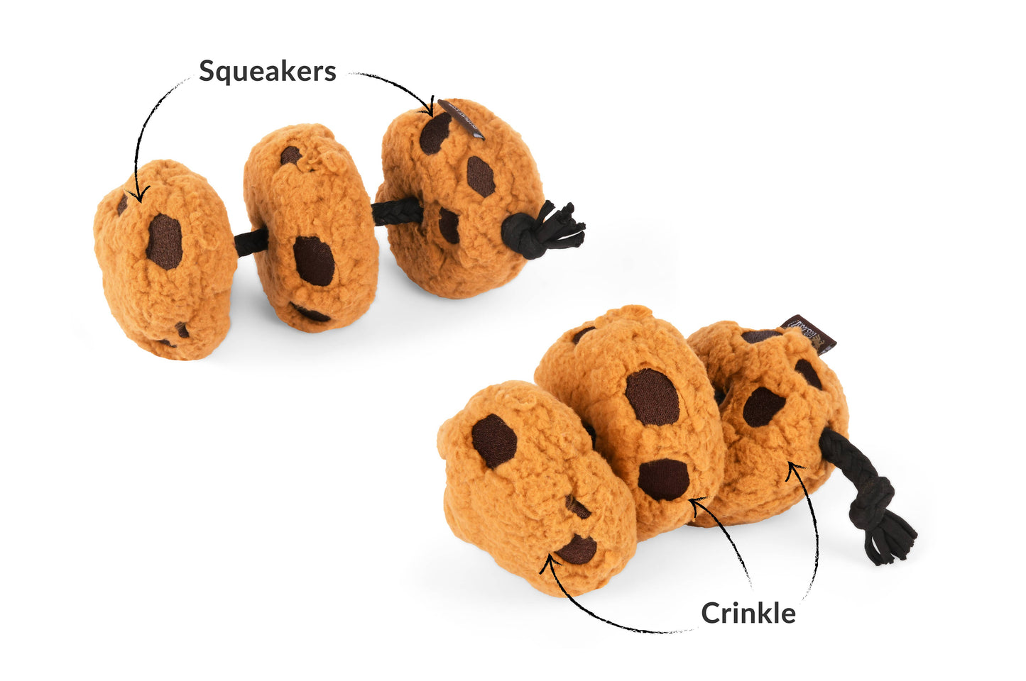Chocolate Chip Cookies Squeaky Dog Toy