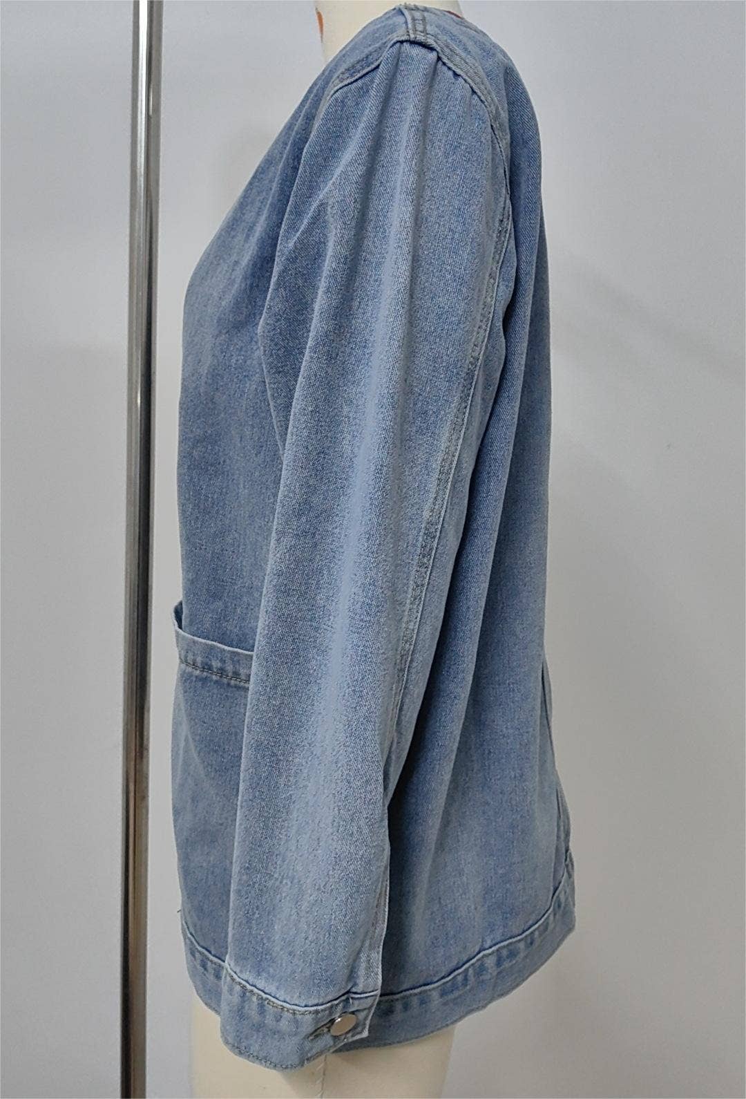 V Neck Denim Jacket