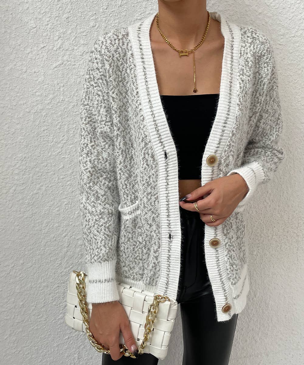 White & Grey Cardigan