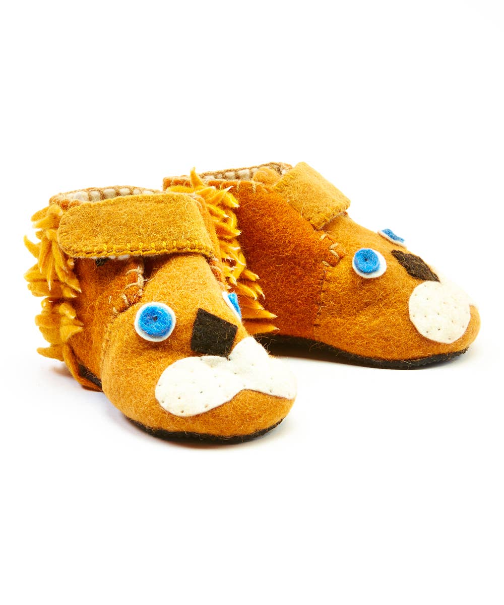 Lion Toddler Booties: 1-2yrs