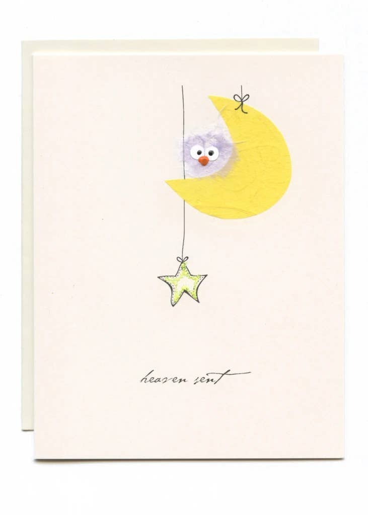 "Heaven Sent" Baby Owl on Moon