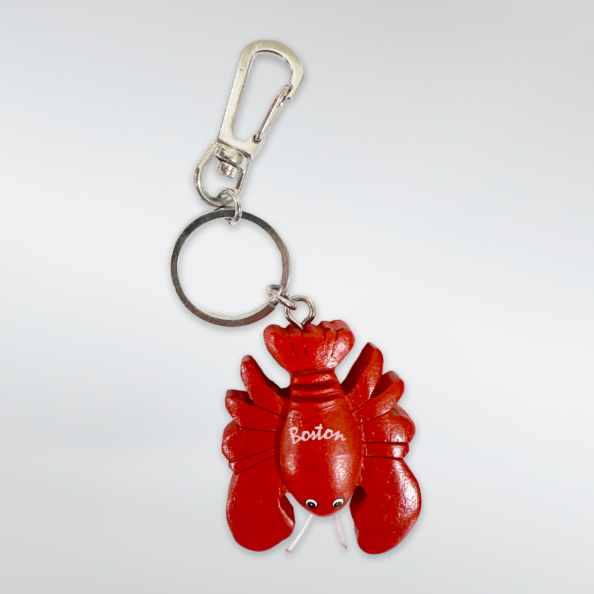 Boston Painted Wooden Lobster Souvenir Keychain
