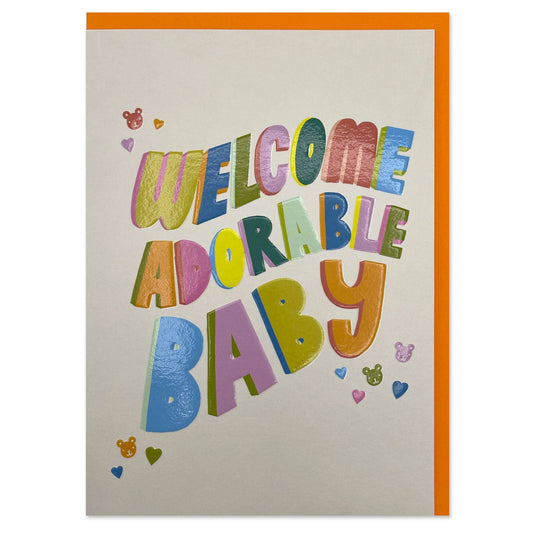 'Welcome Adorable Baby' Card