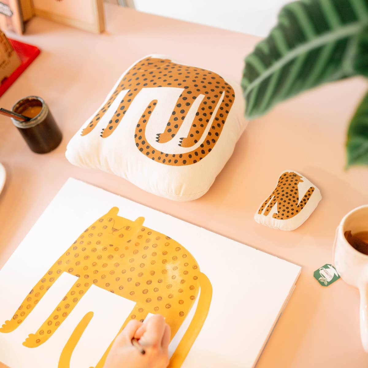 Cheetah and Cub Canvas Pillows