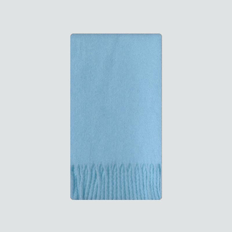 Light Blue Oversized Wool Scarf