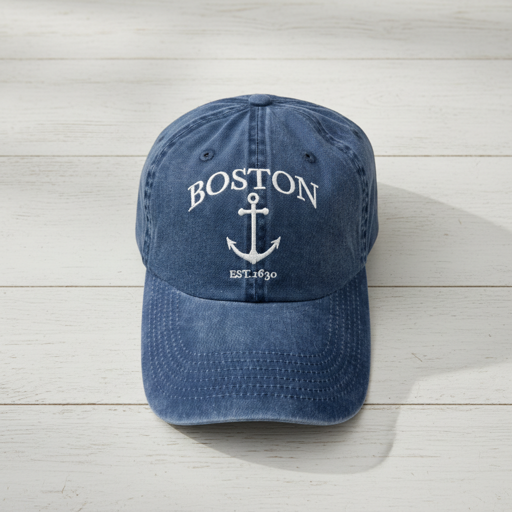 Boston Vertical Anchor Baseball Cap