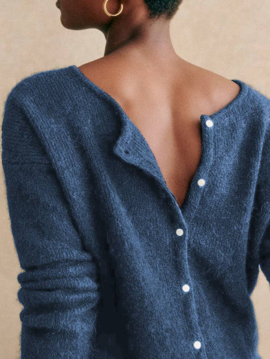 Navy Crew Neck Cardigan