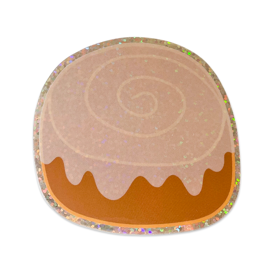 Glitter Frosted Cinnamon Bun Sticker