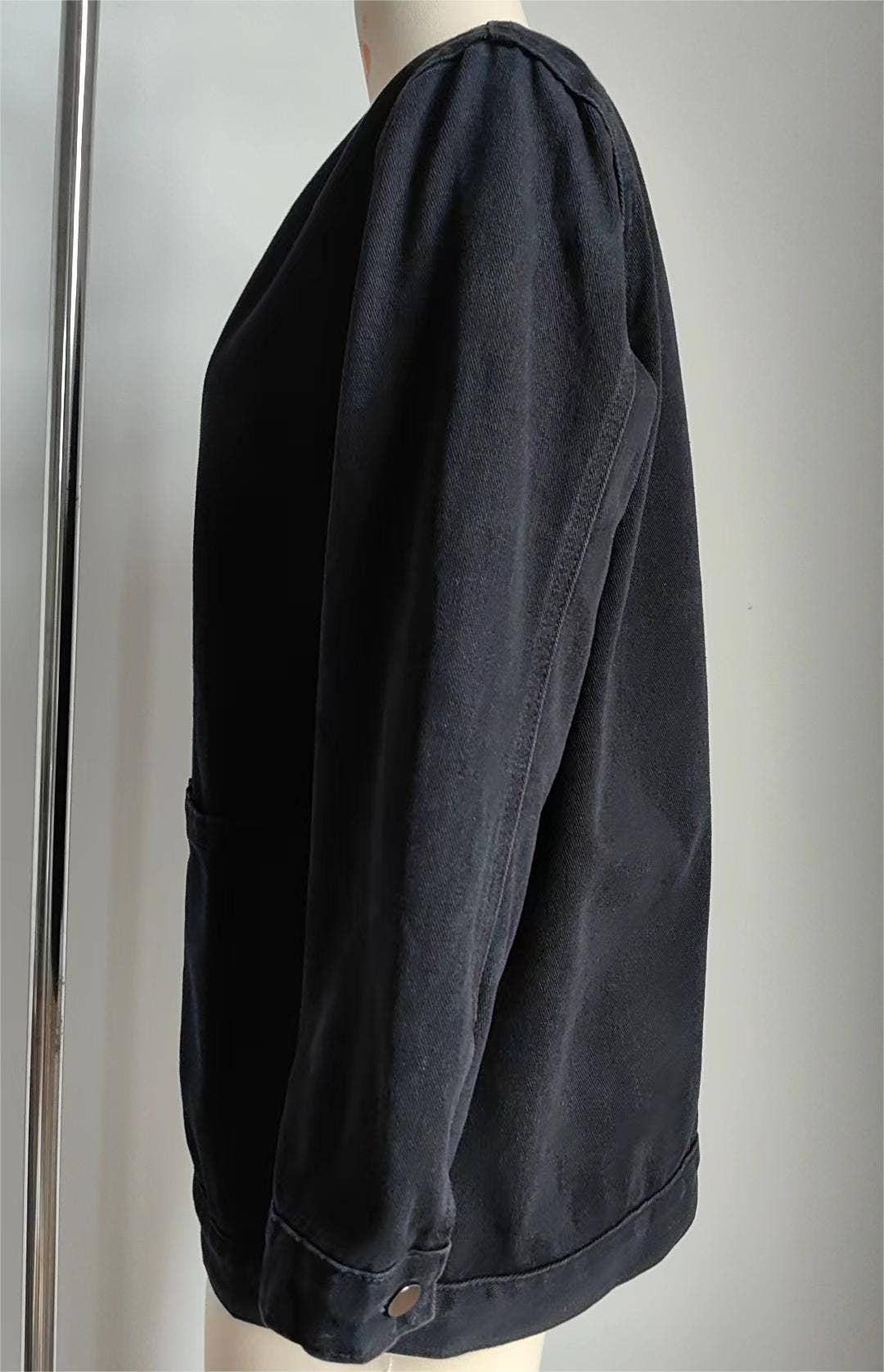 V Neck Denim Jacket