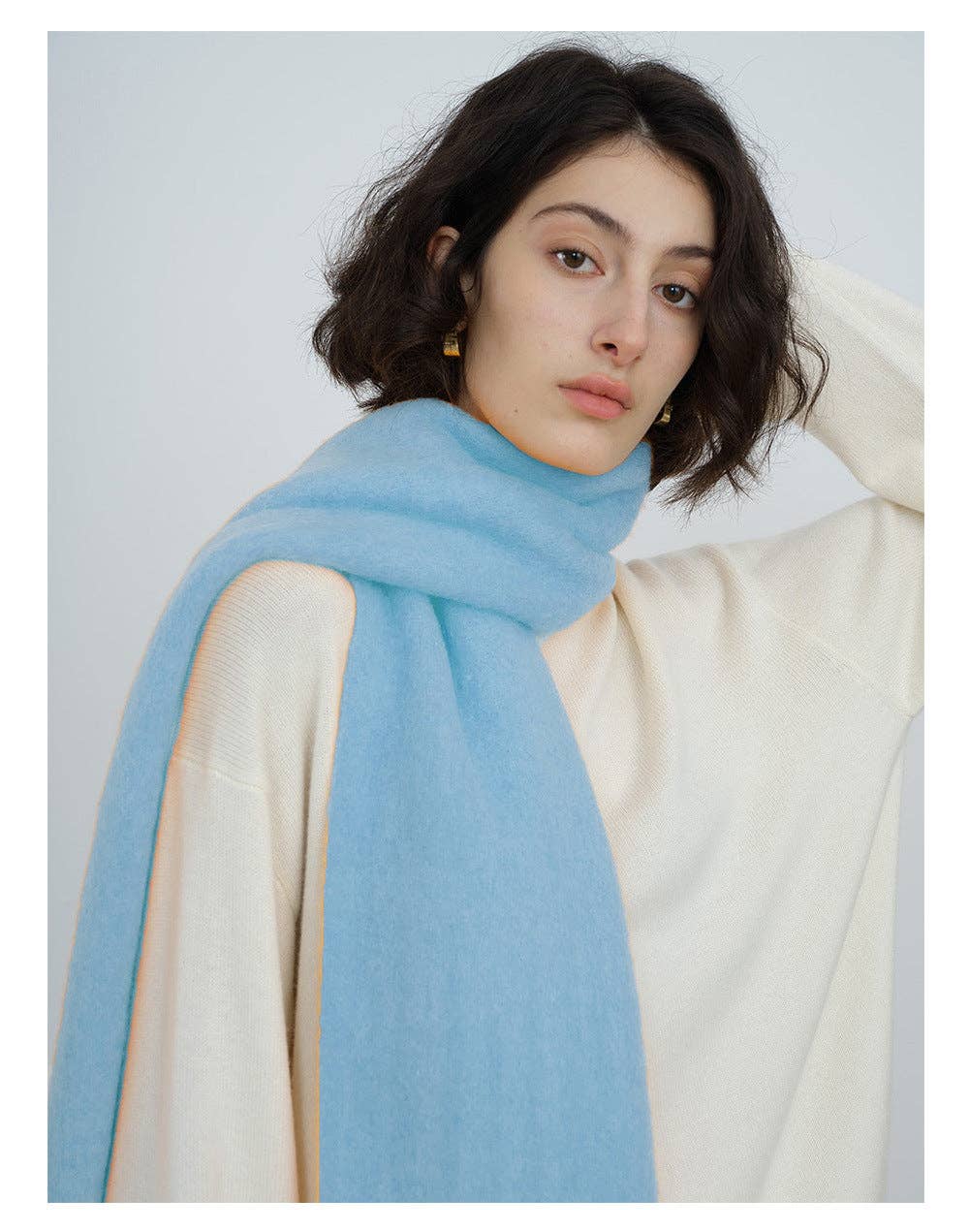 Black Oversized Wool Scarf