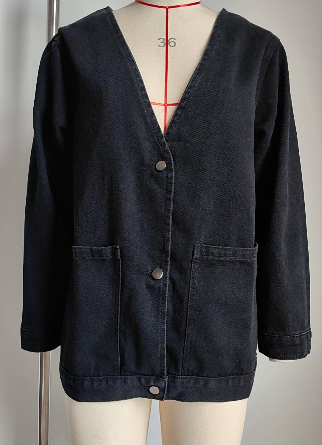 V Neck Denim Jacket