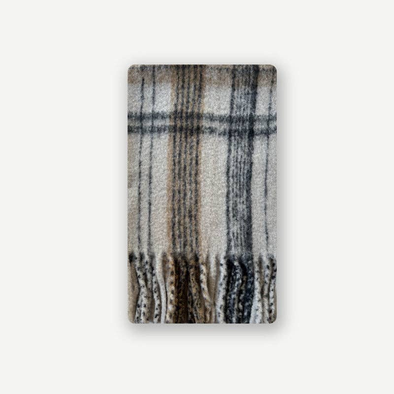 Caramel Plaid Wool Scarf