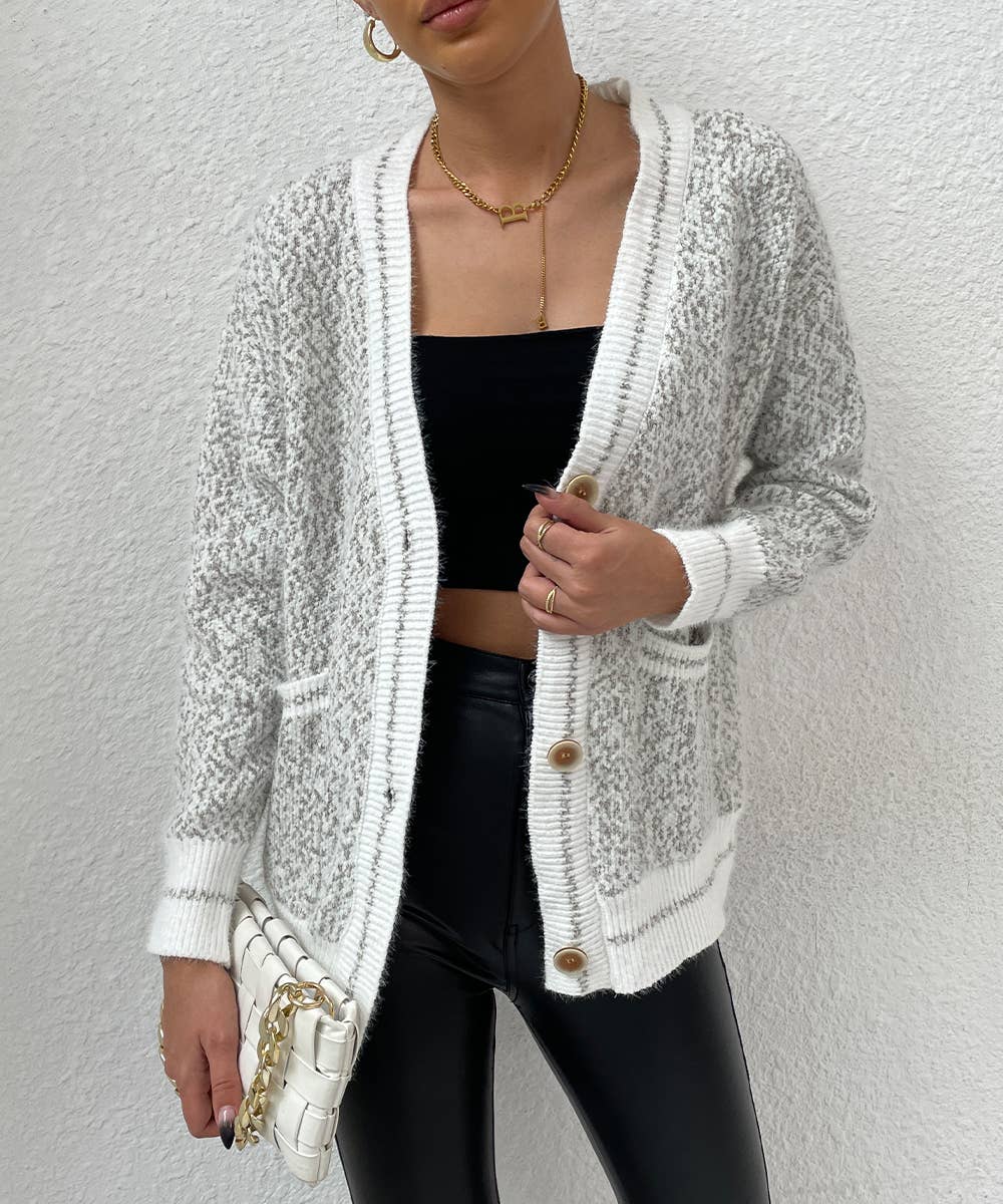 White & Grey Cardigan