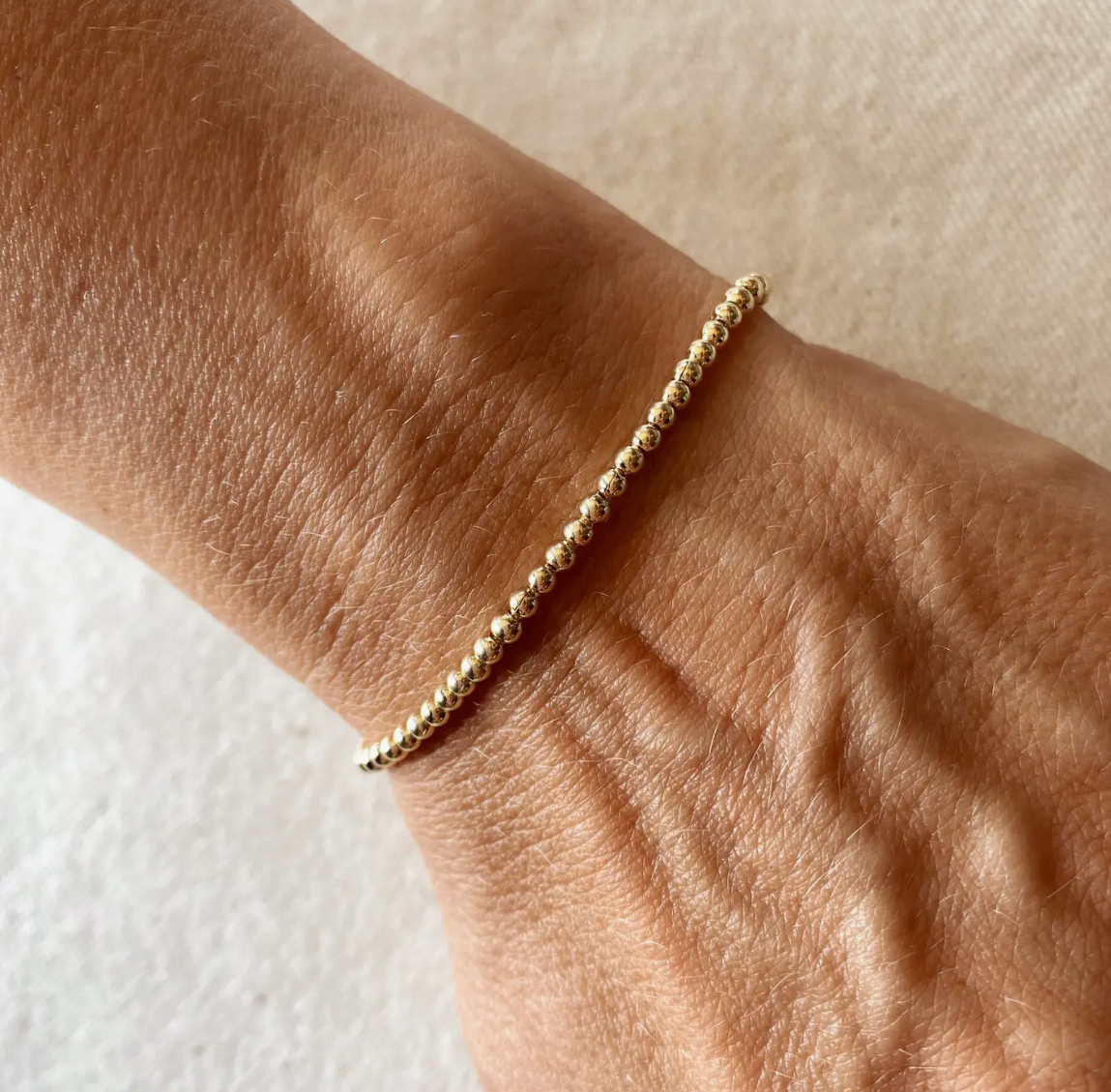 Gold Filled 2.5mm Beaded Bracelet