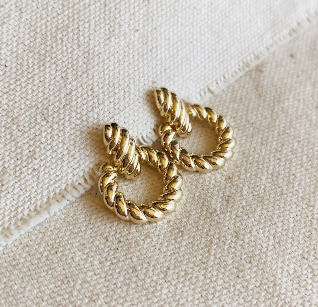 Gold Filled Croissant Drop Earrings