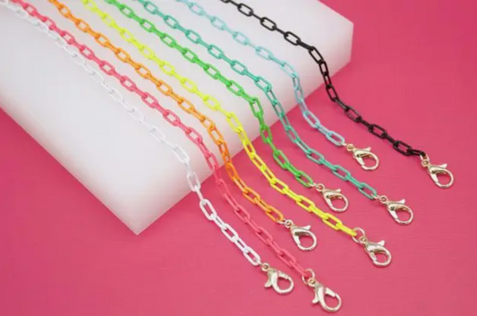 Gold Filled Enamel Paperclip Necklace