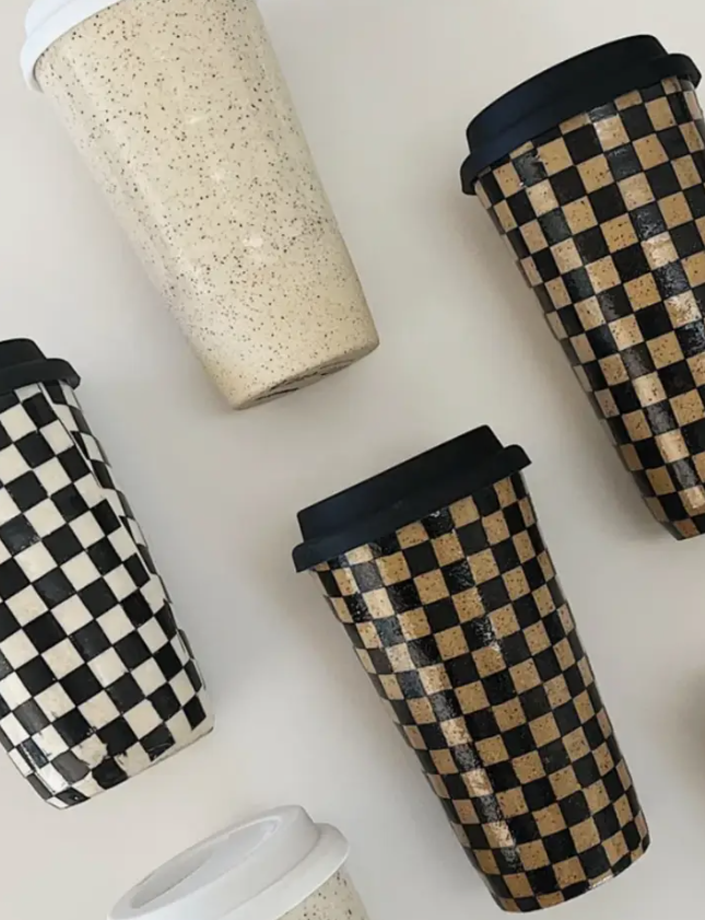 Checkered Travel Tumbler