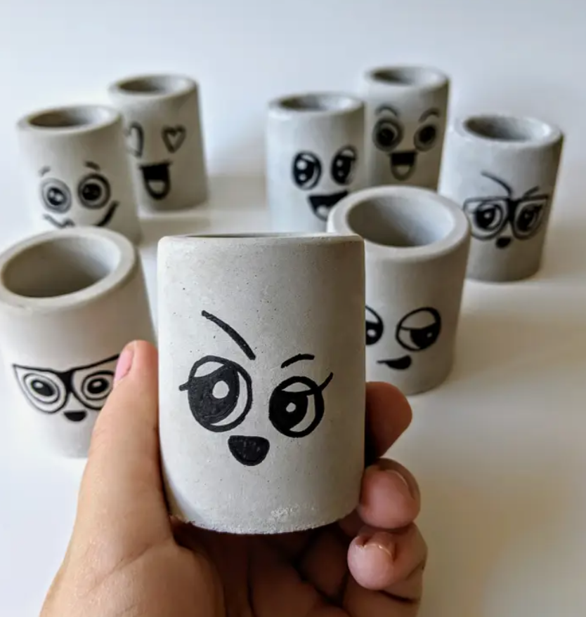 Emoji Concrete Planter (with or without air plant)