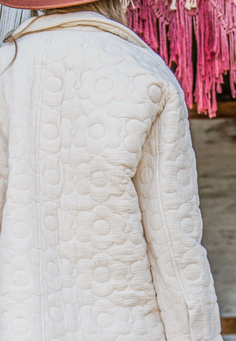 Ivory Daisy Quilted Jacket