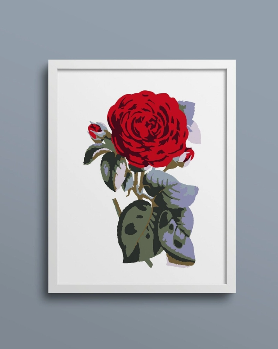Vintage Rose 11x14 Paint-By-Numbers Kit