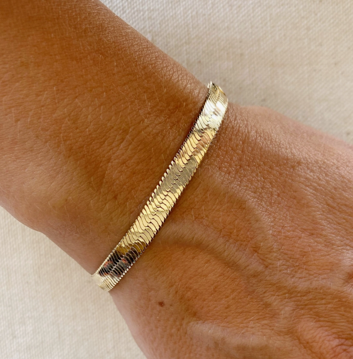 Gold Filled Herringbone Snake Chain Bracelet