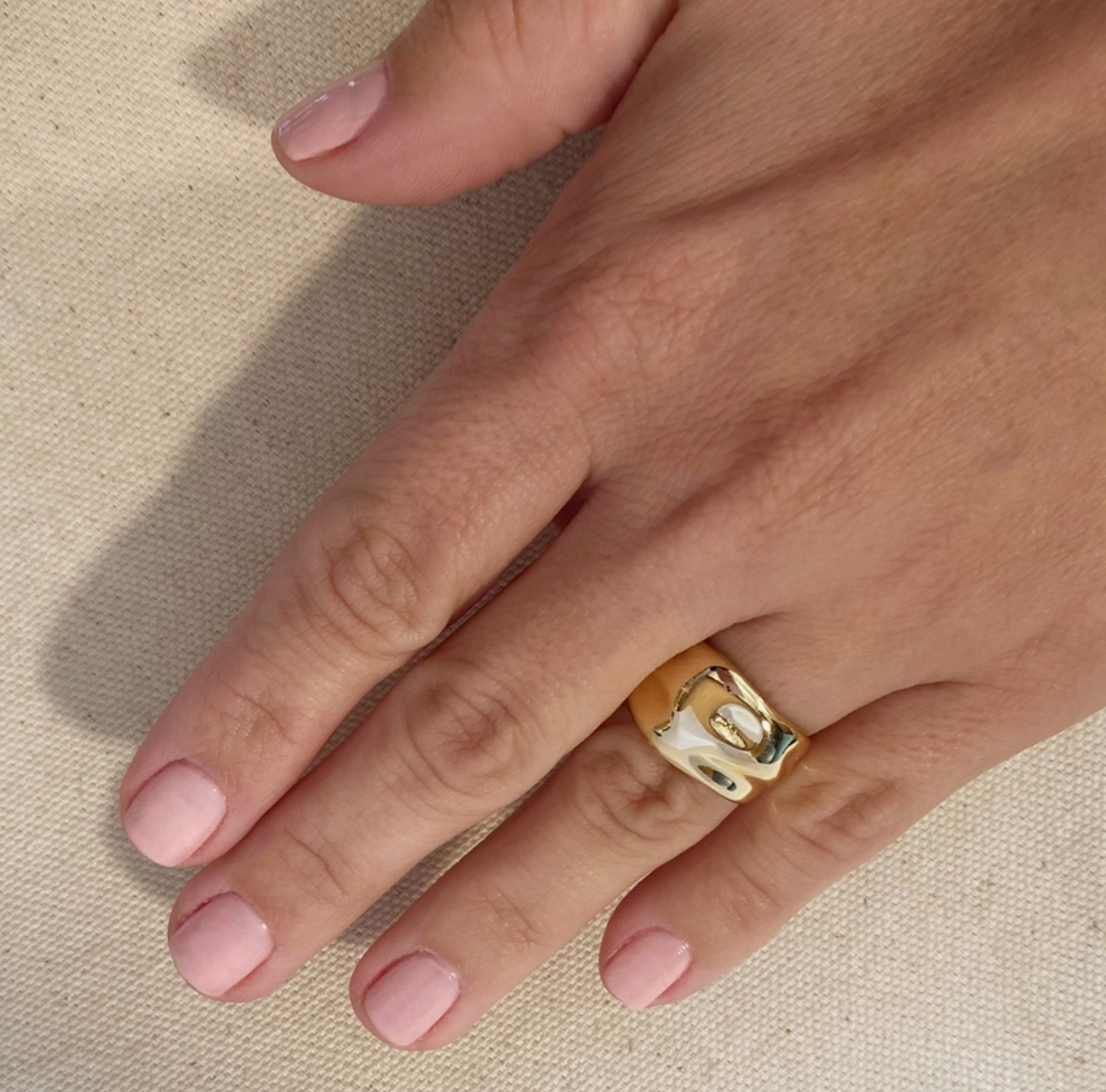 Gold Filled Wavy Wide Ring