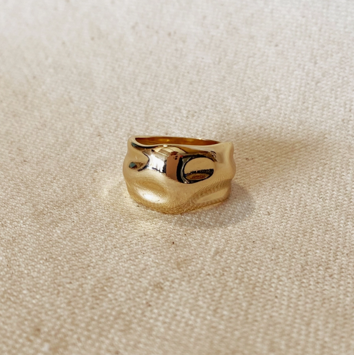 Gold Filled Wavy Wide Ring
