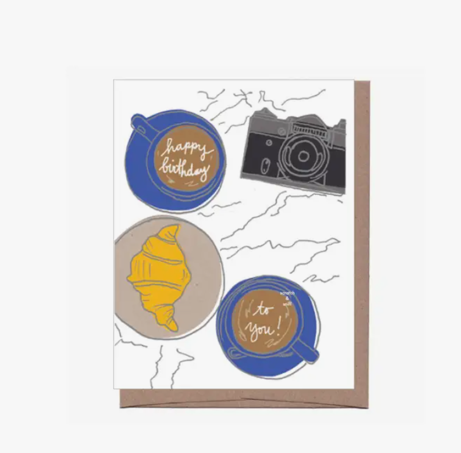 Scratch and Sniff Coffee Birthday Card