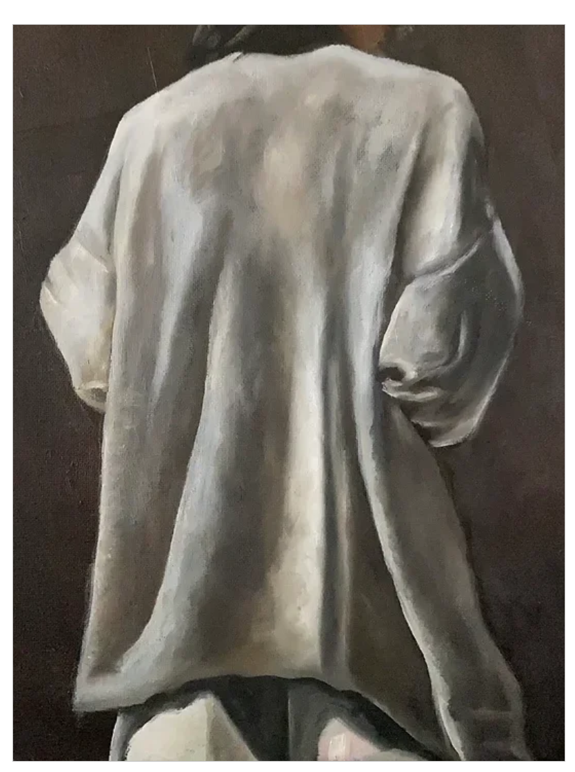 Woman in Gray Sweater 8.5''x11'' Print