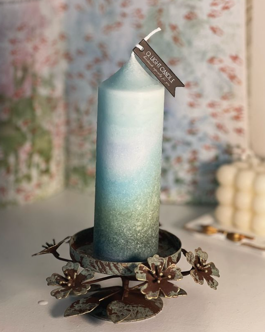 Light Blue Canvas Candle