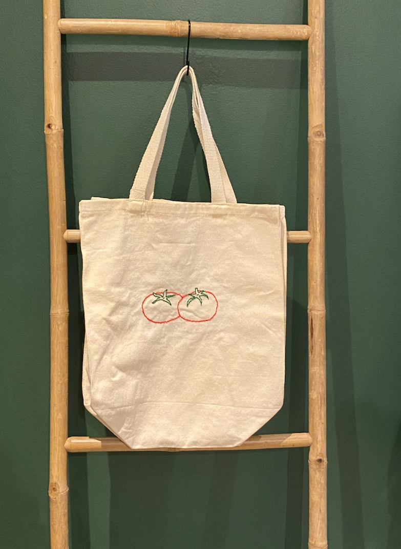 Tomato Embroidered Canvas Tote Bag