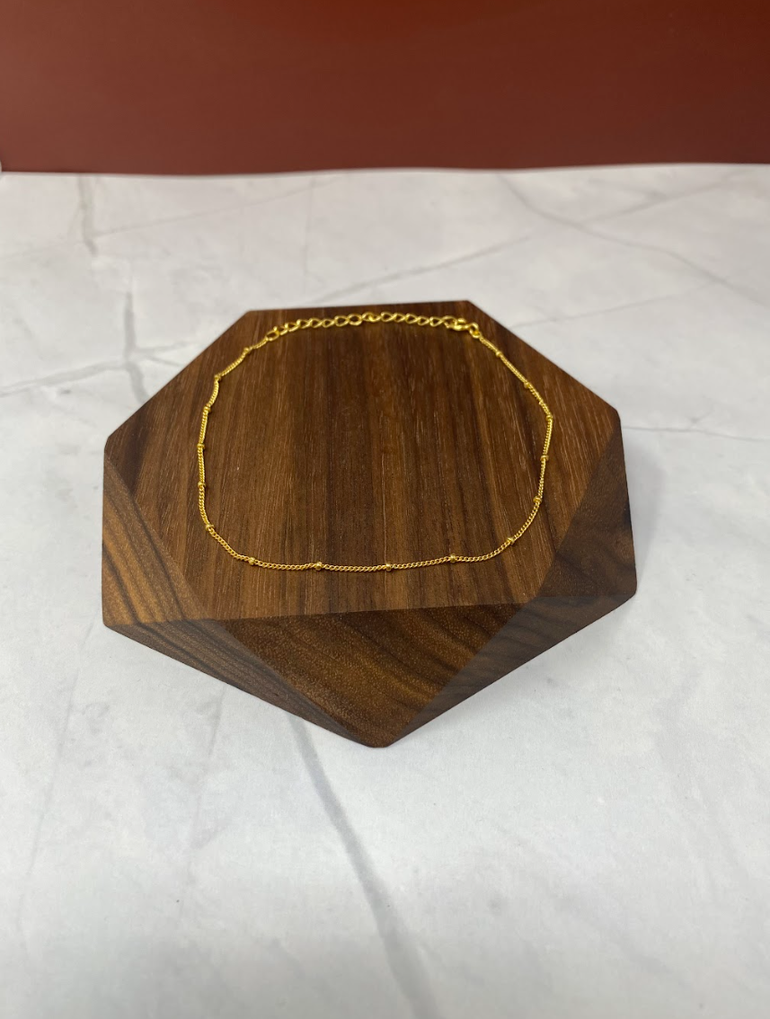 Yellow Gold Satellite Chain Anklet