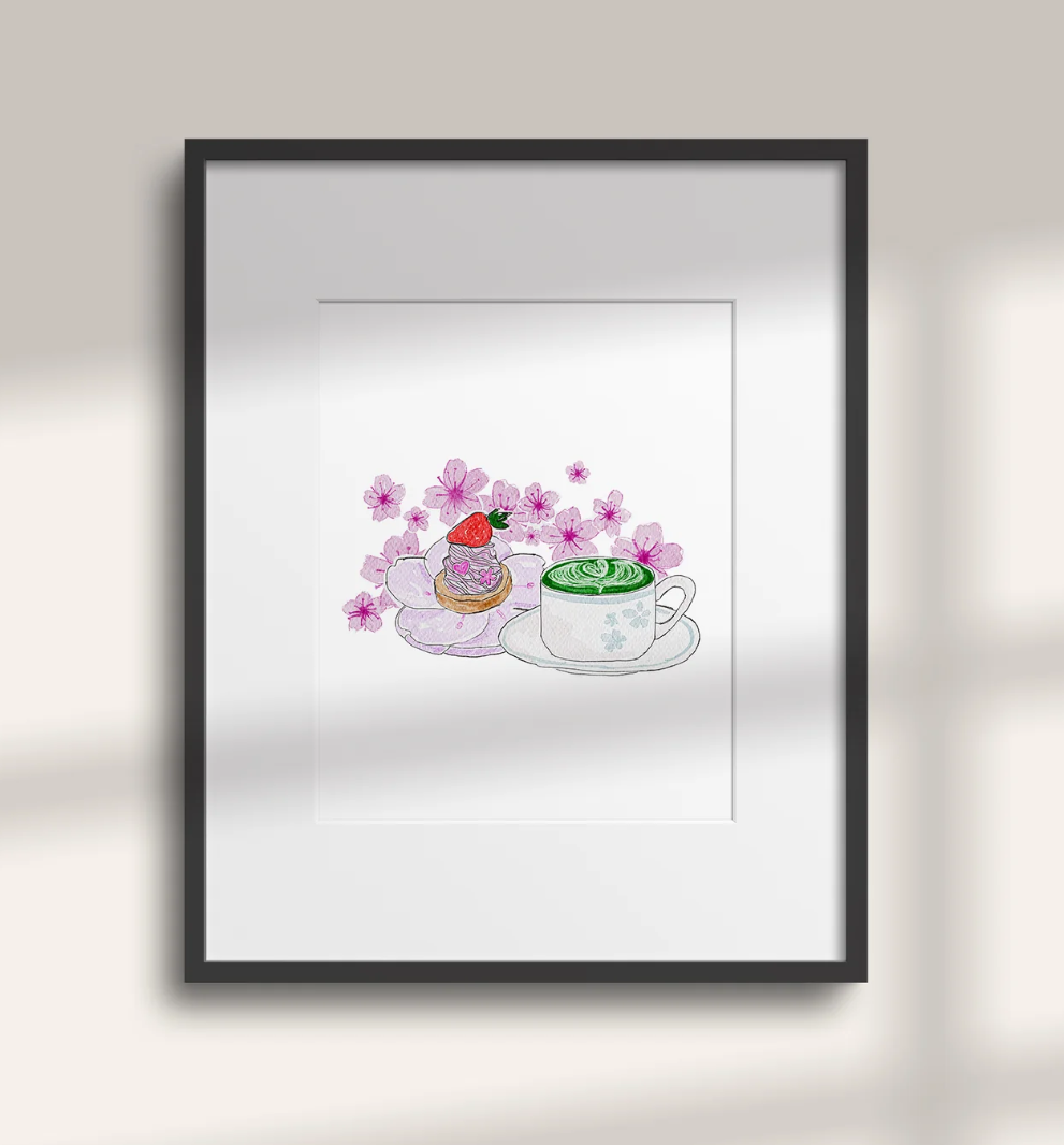 Cherry Blossom Matcha 8x10 Art Print