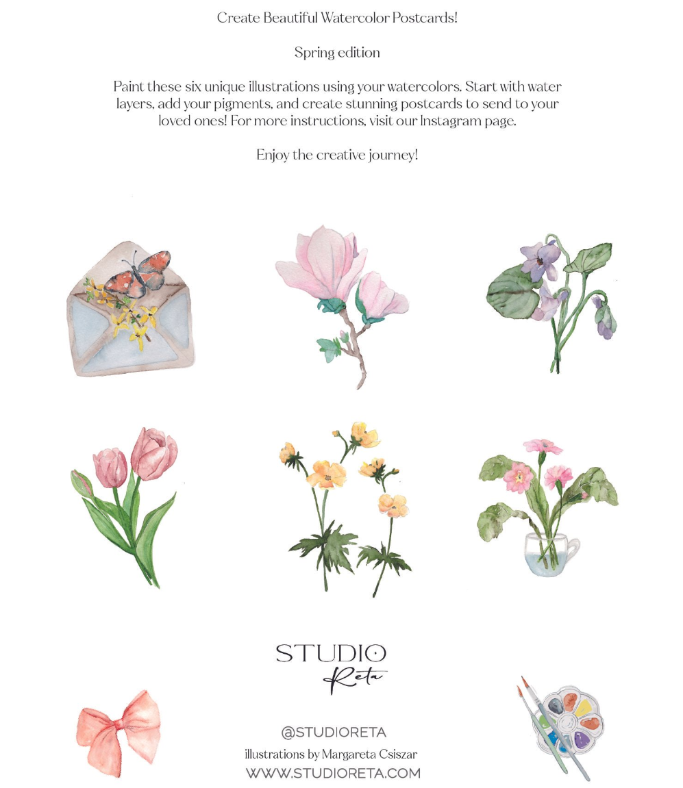 DIY Watercolor Postcards - Spring Edition