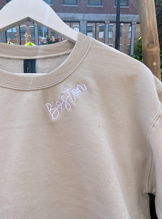 Sand "Boston" Embroidered Sweatshirt