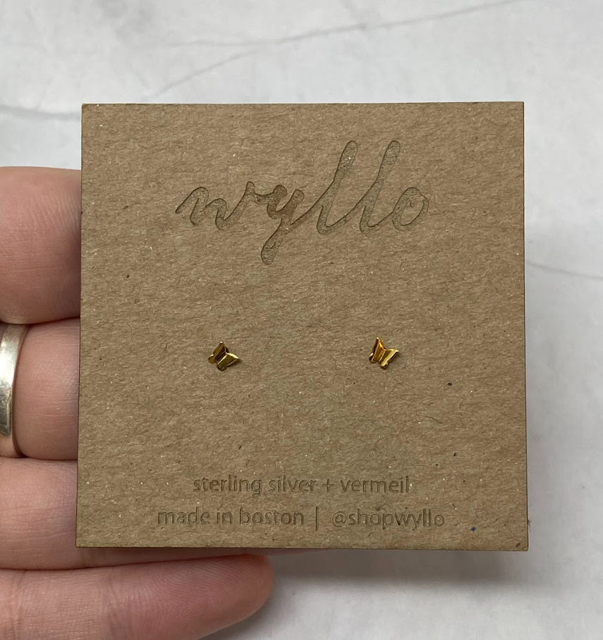 Gold Butterfly Studs