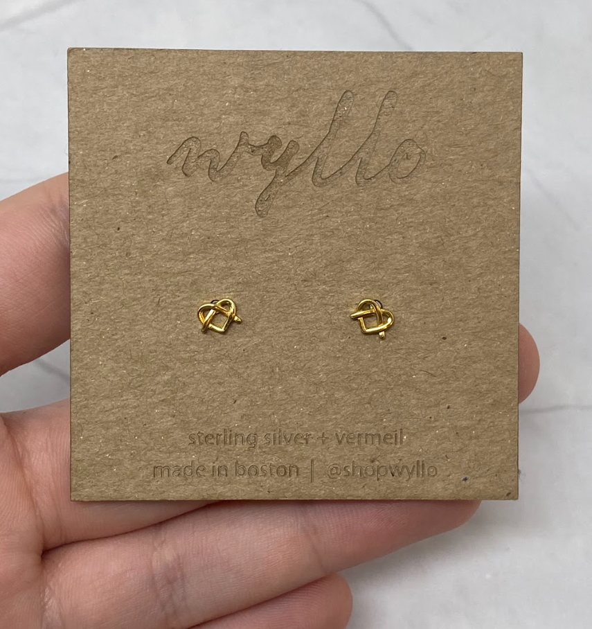 Gold Pretzel Studs