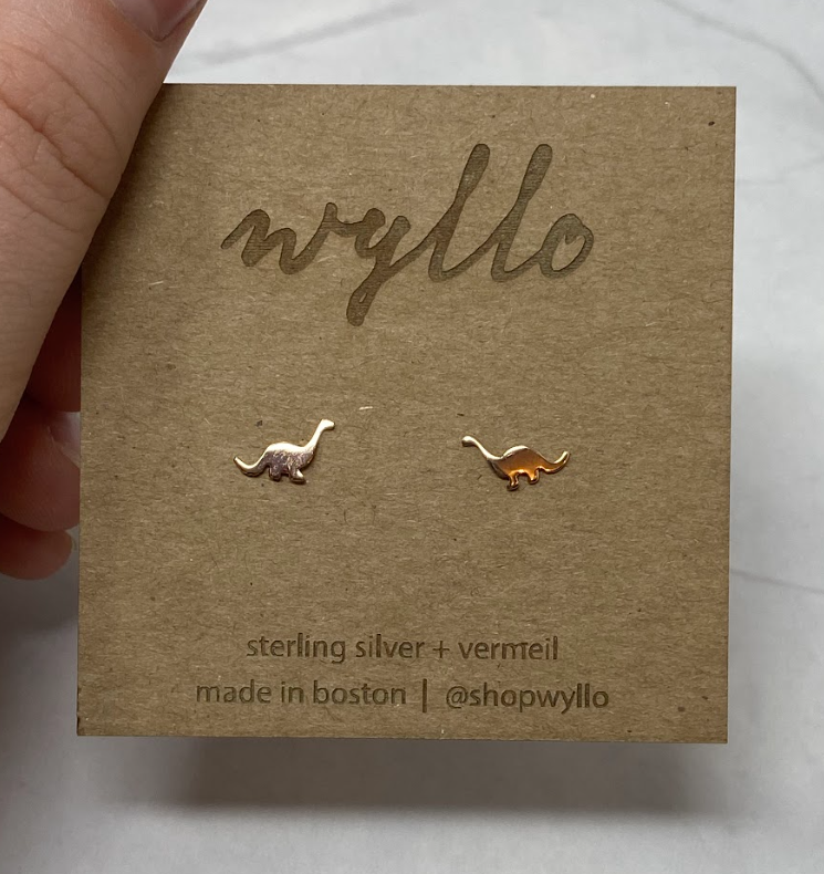 Rose Gold Dinosaur Studs