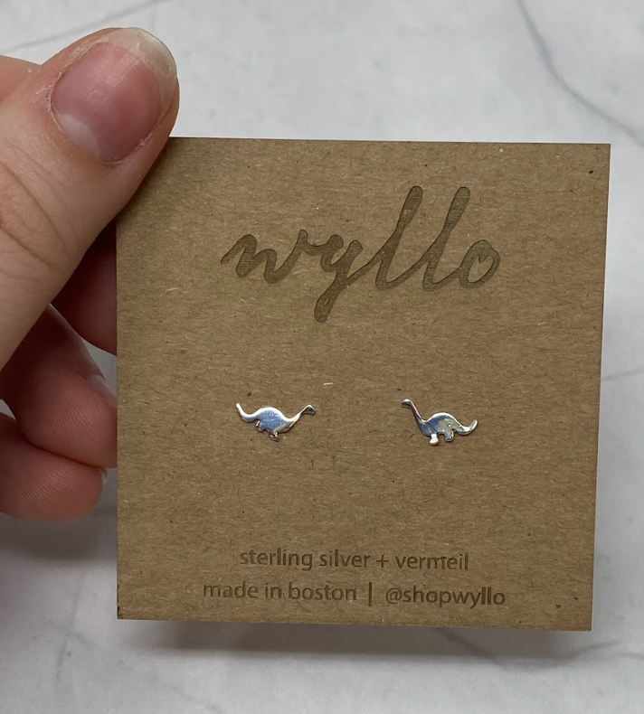 Silver Dinosaur Studs