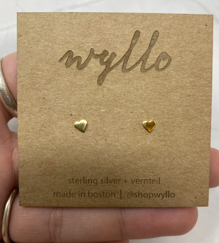 Yellow Gold Heart Studs