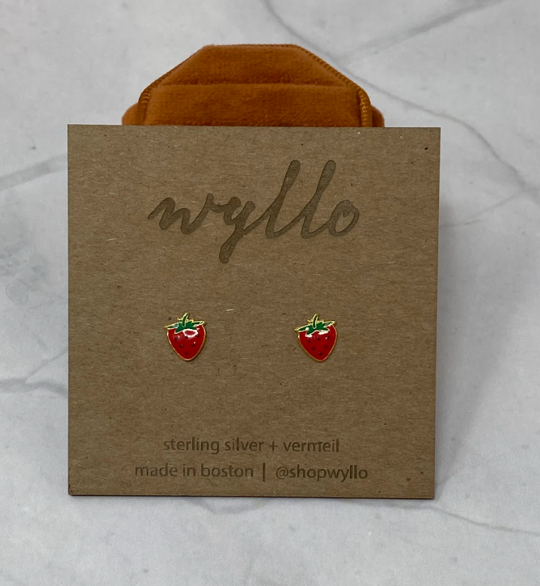 Gold Strawberry Studs