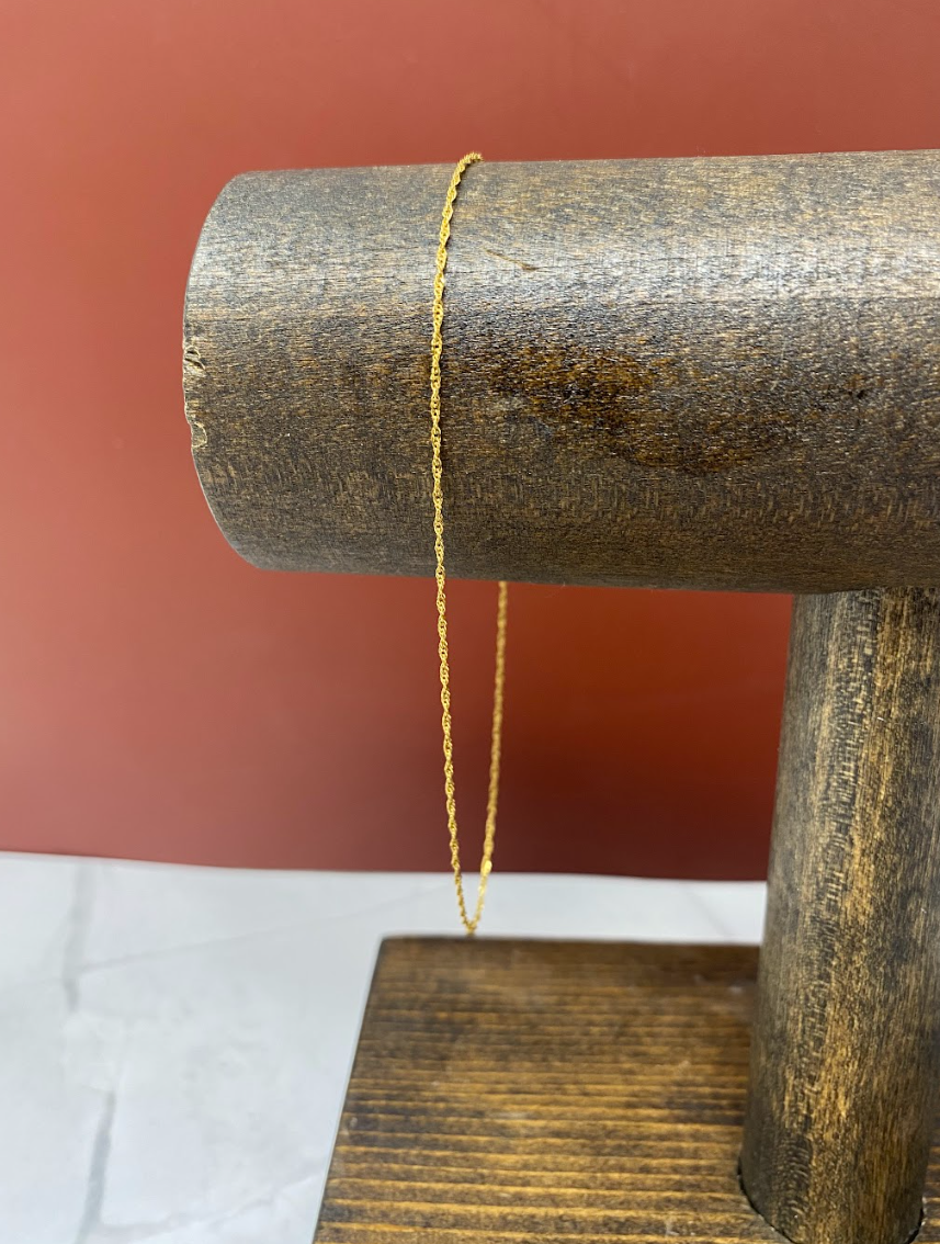 Yellow Gold Rope Chain Anklet