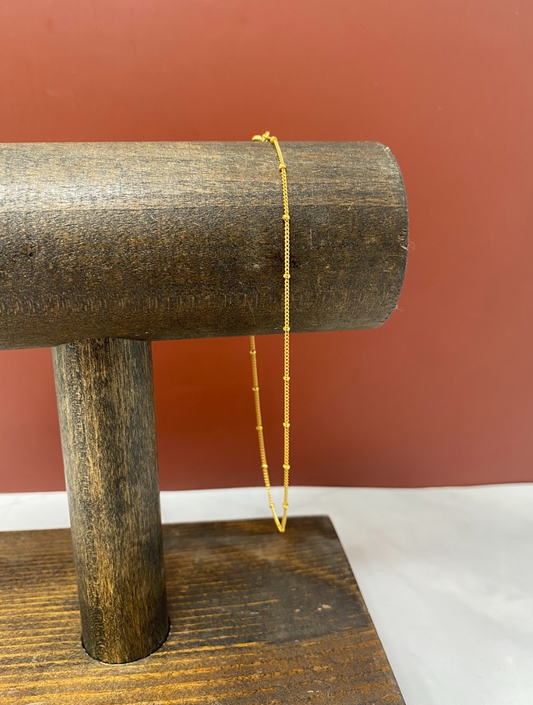 Yellow Gold Satellite Chain Anklet