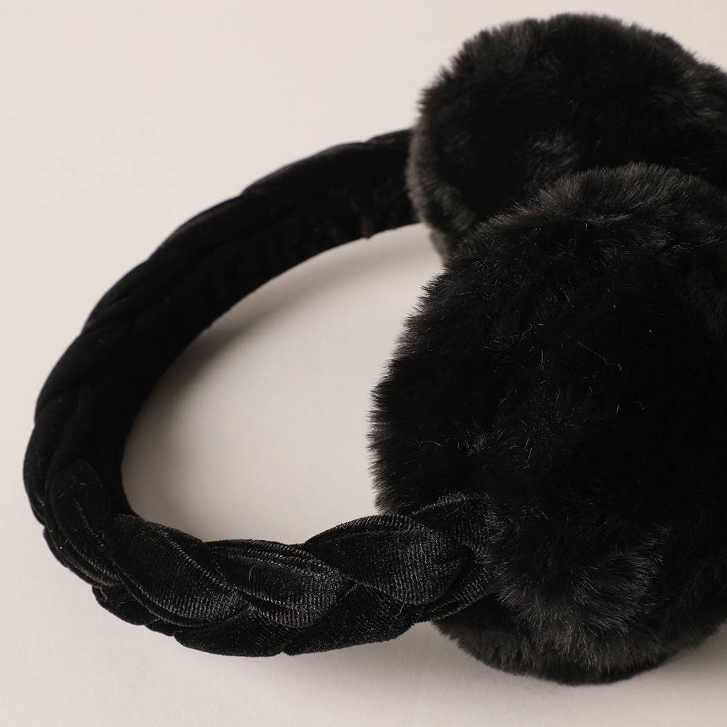 Velvet Braided Faux Fur Ear Muffs