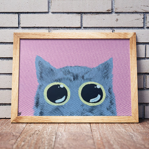 Grey Tabby Cat 5"x7" Print