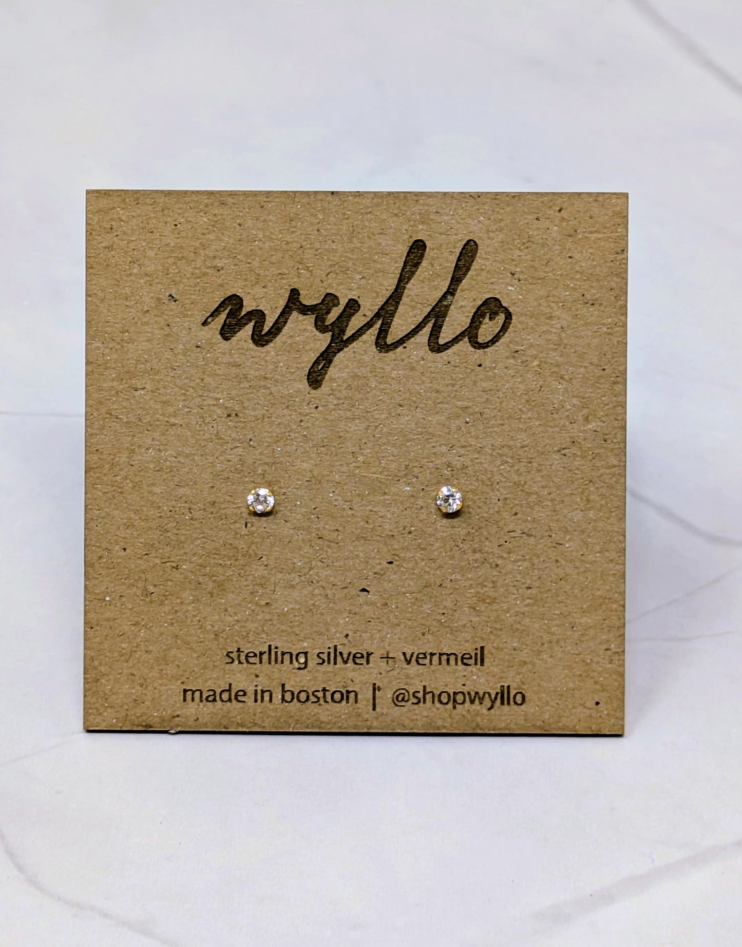 Yellow Gold 3mm CZ Studs
