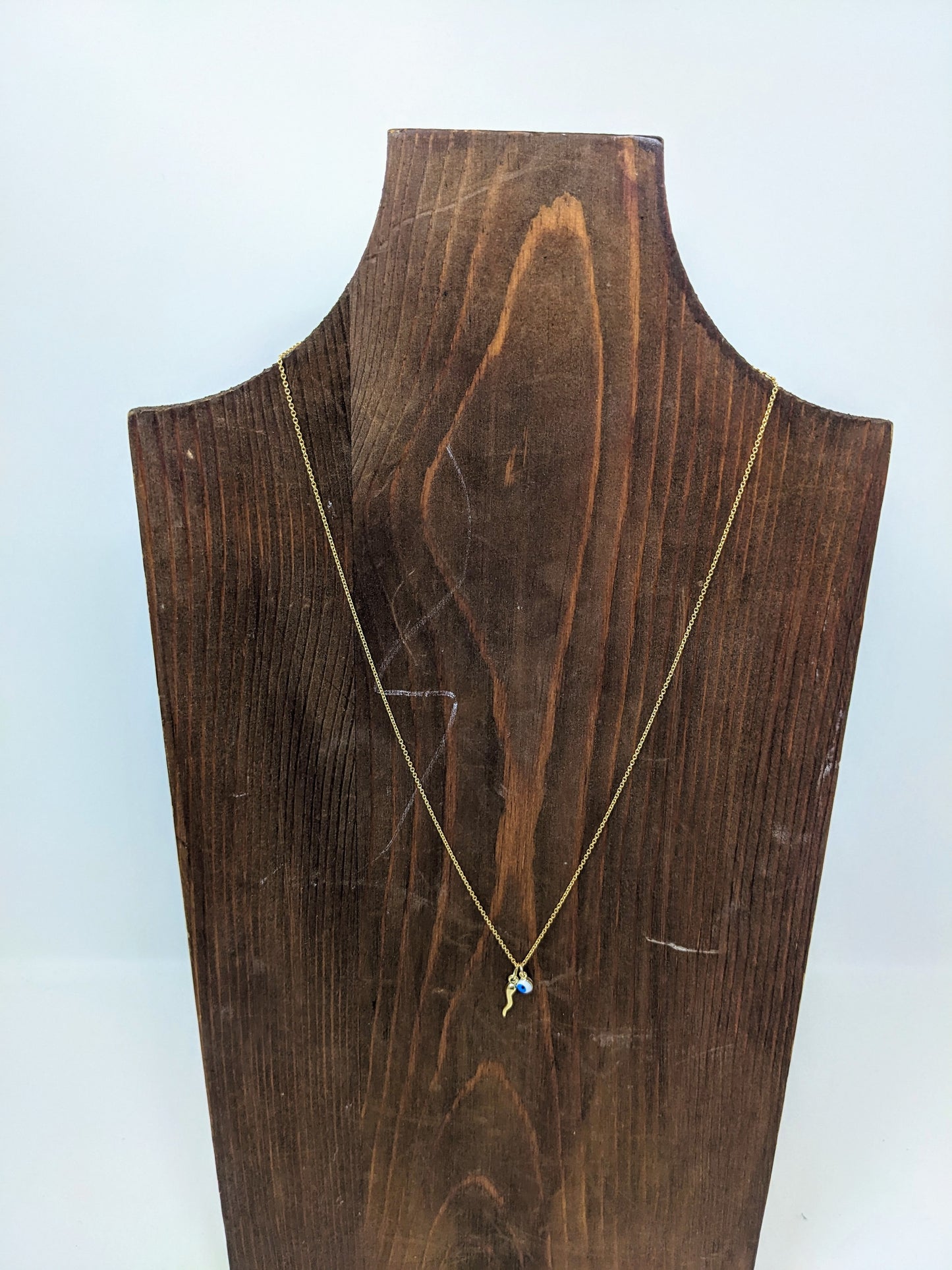 Evil Eye & Italian Horn Necklace (Multiple sizes available)