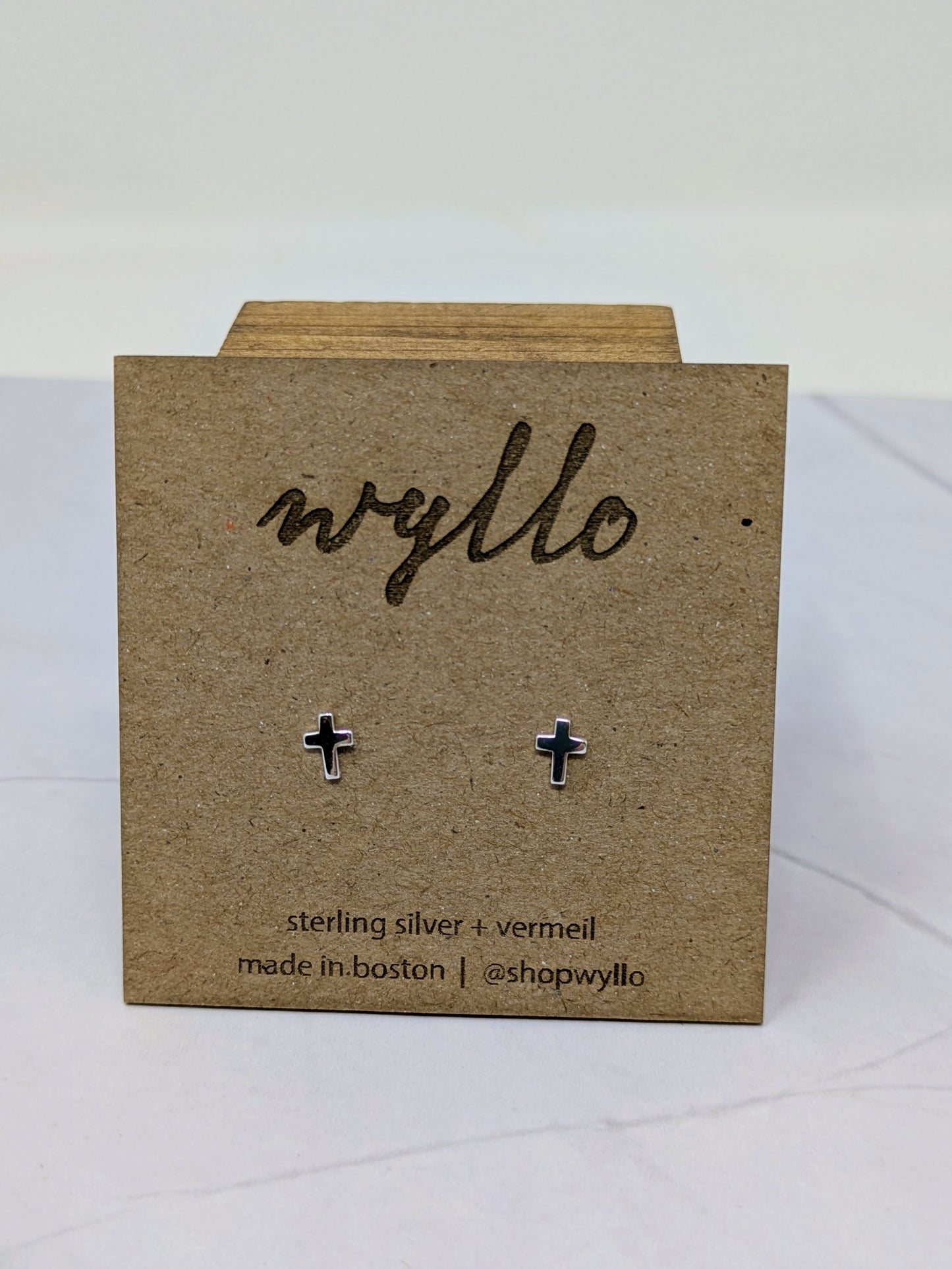 Sterling Silver Cross Studs