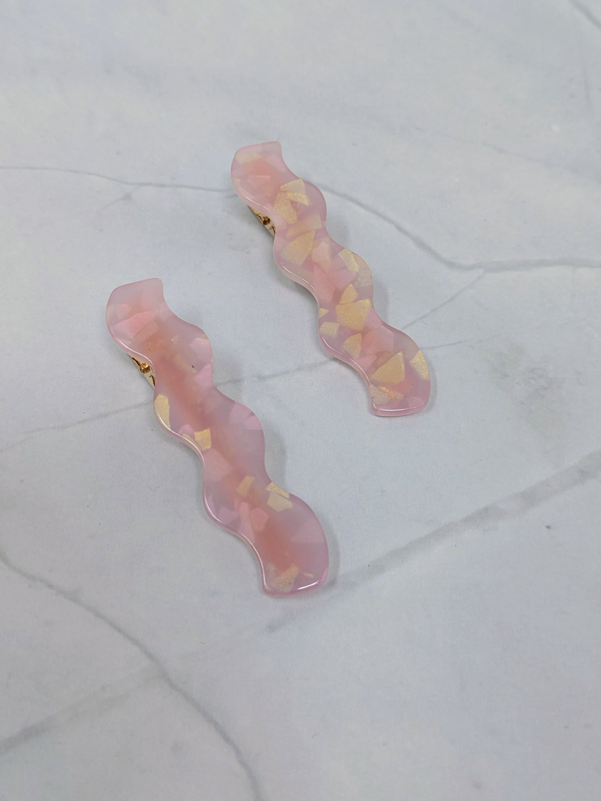 Wavy Barrette in Purple Opal (Set of 2)