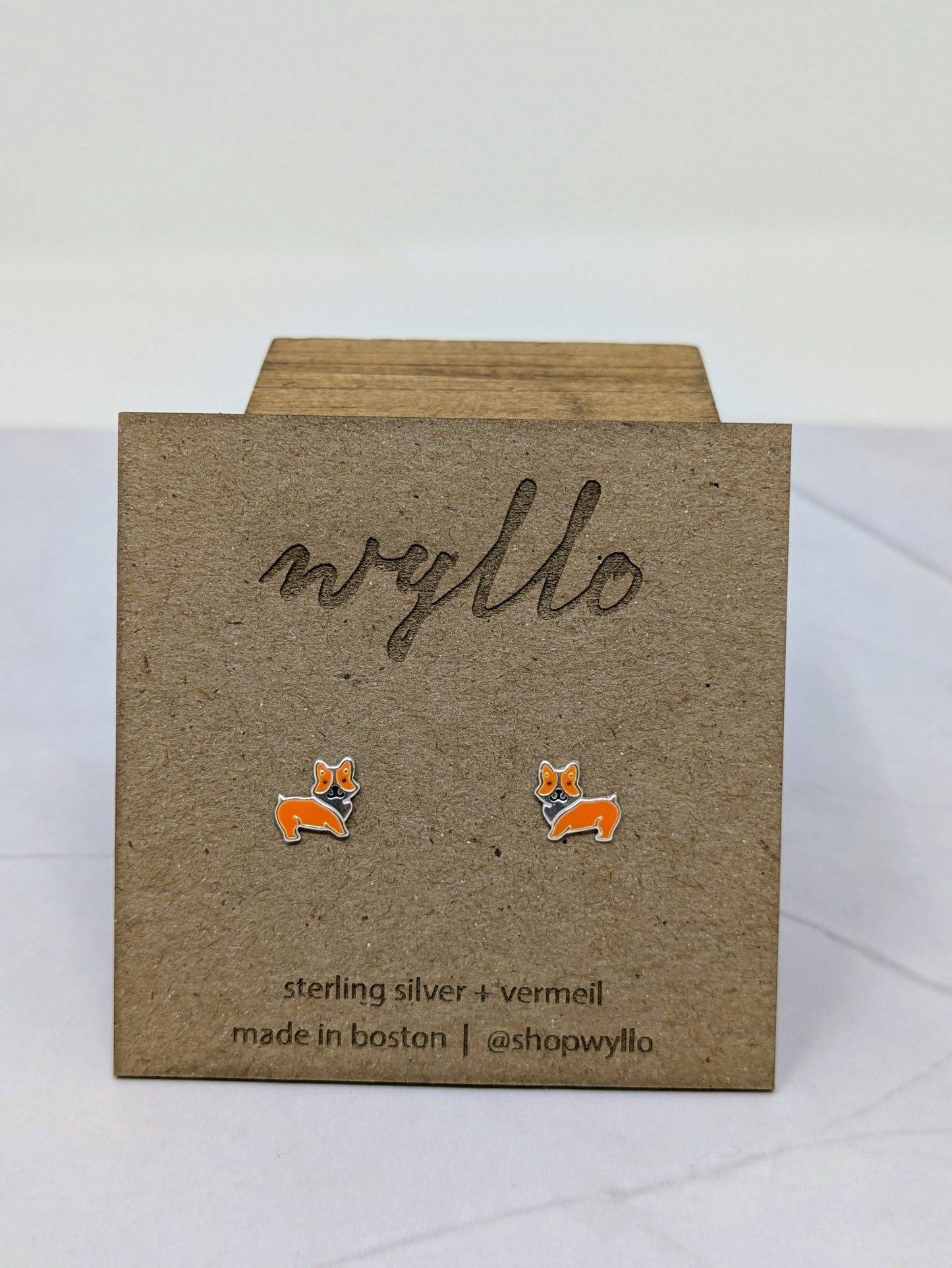 Sterling Silver Corgi Studs